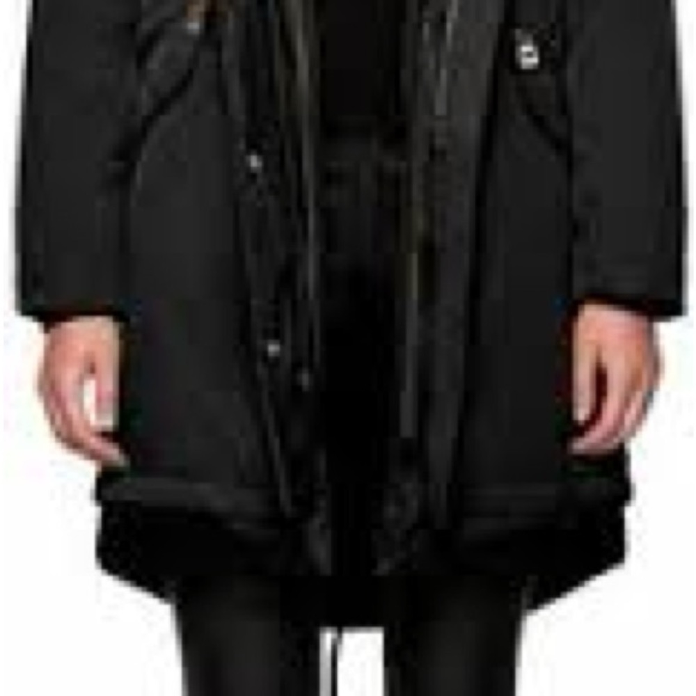 RUDSAK Mona 3-in-1 Fur Trim Parka Black Gold Hardware Luxury Winter Coat - Picture 6 of 16
